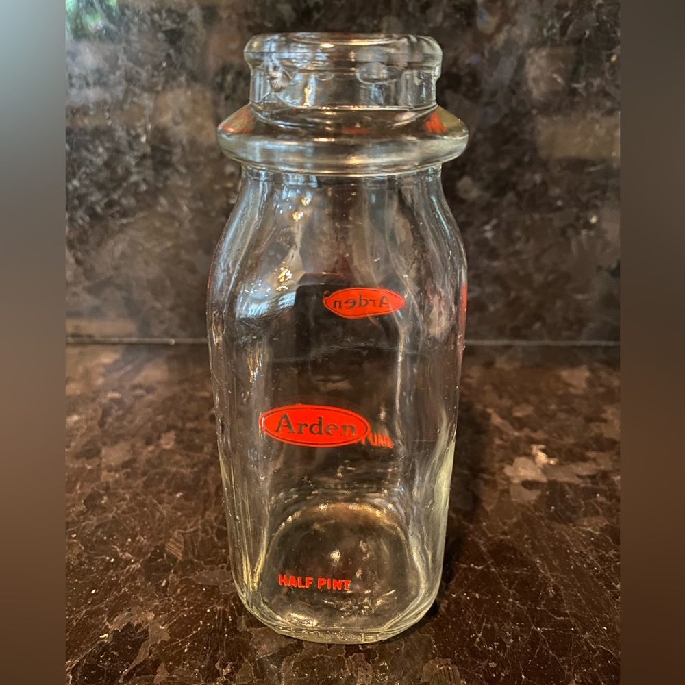 Vintage Arden Milk Bottles - Half Pint (great for rustic flower arrangements)
